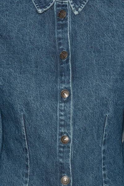 Fitted Denim Shirt - Medium Blue Denim - Rotate