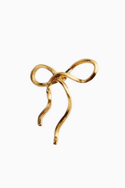 Flow Bow Earring - Gold - Stine A
