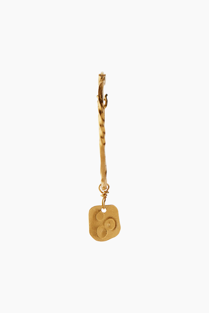 Flow Creol With Hammered Pendant - Gold - Stine A