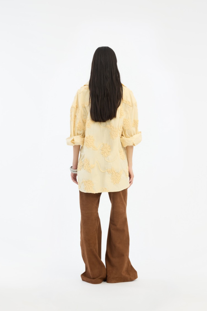 Flower Oversized Shirt - Italian Straw - Rotate