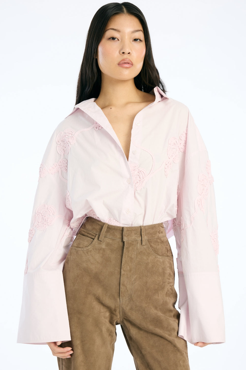 Flower Oversized Shirt - Orchid Ice - Rotate