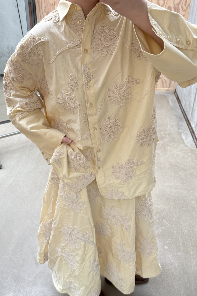 Flower Maxi Skirt - Italian Straw - Rotate