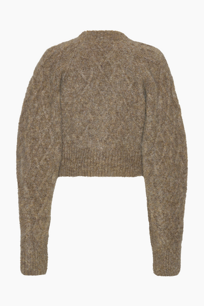 Fluffy Knit Cardigan - Pine Bark - Rotate