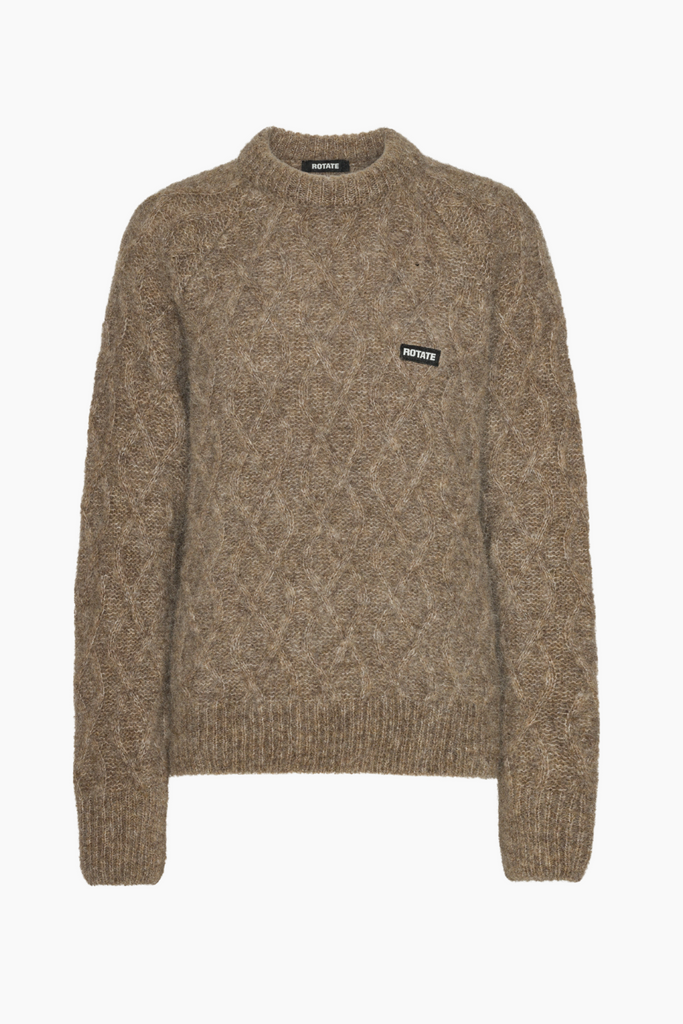 Fluffy Knit Jumper - Pine Bark - Rotate