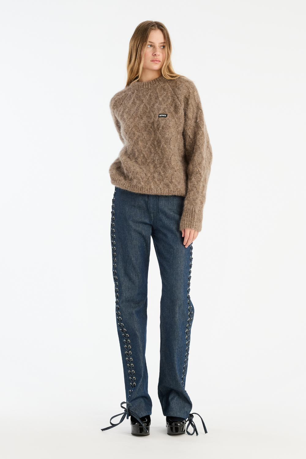 Fluffy Knit Jumper - Pine Bark - Rotate