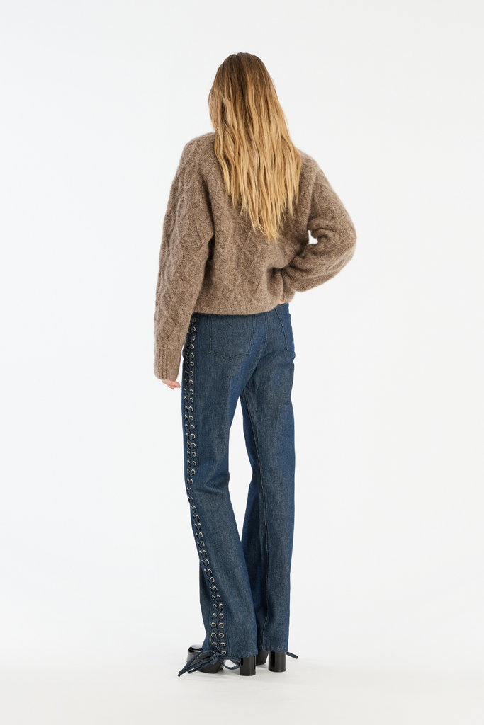 Fluffy Knit Jumper - Pine Bark - Rotate