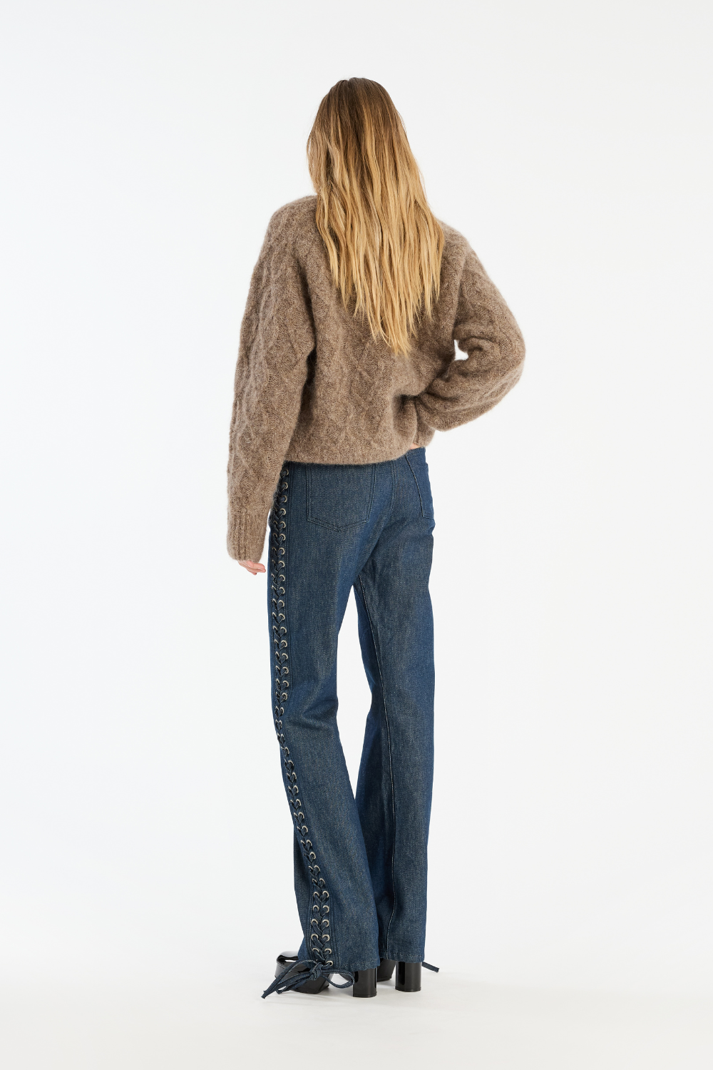Fluffy Knit Jumper - Pine Bark - Rotate