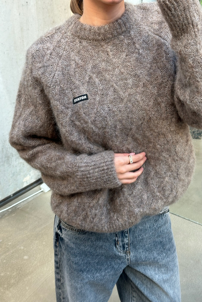 Fluffy Knit Jumper - Pine Bark - Rotate