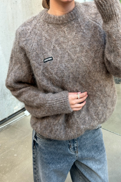 Fluffy Knit Jumper - Pine Bark - Rotate