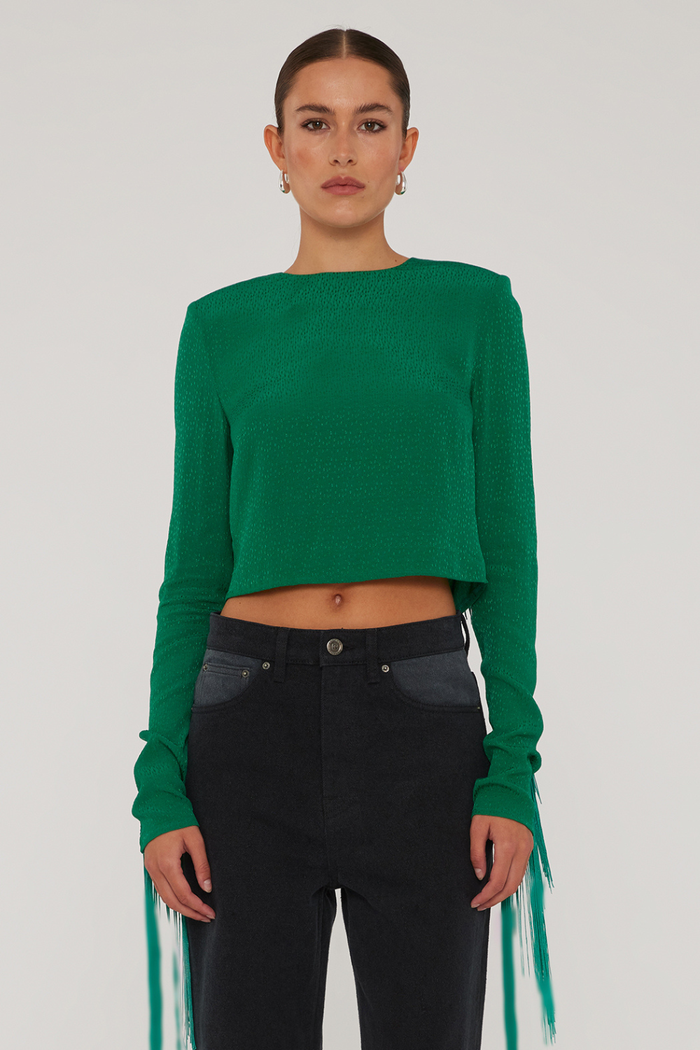 Fringe Long Sleeve Top - Bosphorus - ROTATE - QNTS