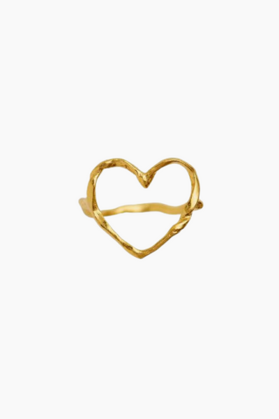 Funky Heart Ring - Gold - Stine A