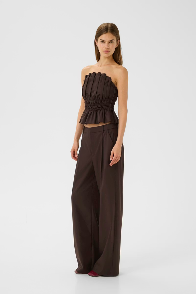 GZPaula MW Wide Pants - Molé/Brown - Gestuz