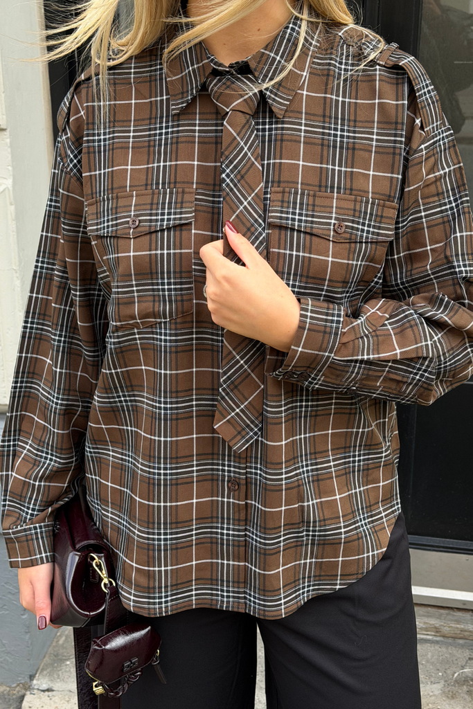 GZaleya Shirt - Green Olive Check - Gestuz