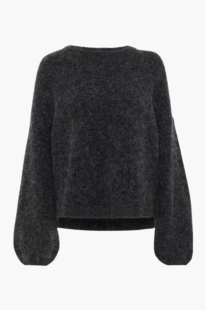 GZalpha Slit Pullover - Charcoal Melange - Gestuz