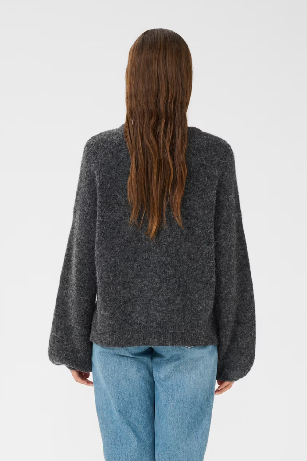 GZalpha Slit Pullover - Charcoal Melange - Gestuz