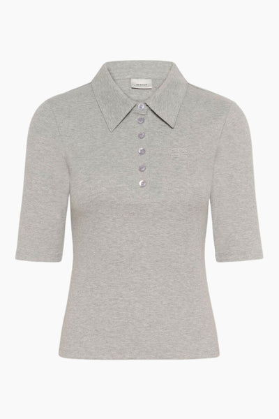 GZdrew Polo Mel Top - Grey Melange - Gestuz