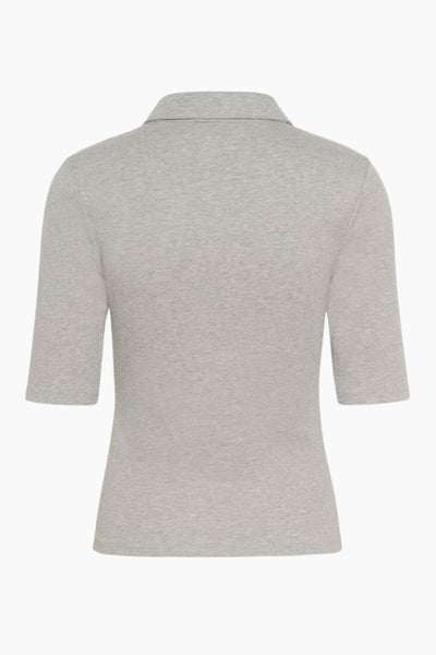 GZdrew Polo Mel Top - Grey Melange - Gestuz