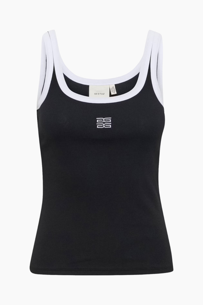 GZdrew Contrast Logo Top - Black - Gestuz