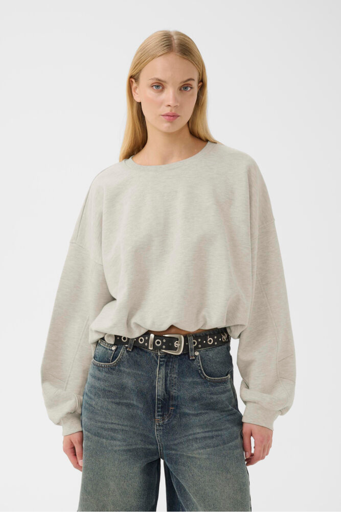 GZkahla Mel Sweatshirt - Ultra Light Grey Melange - Gestuz