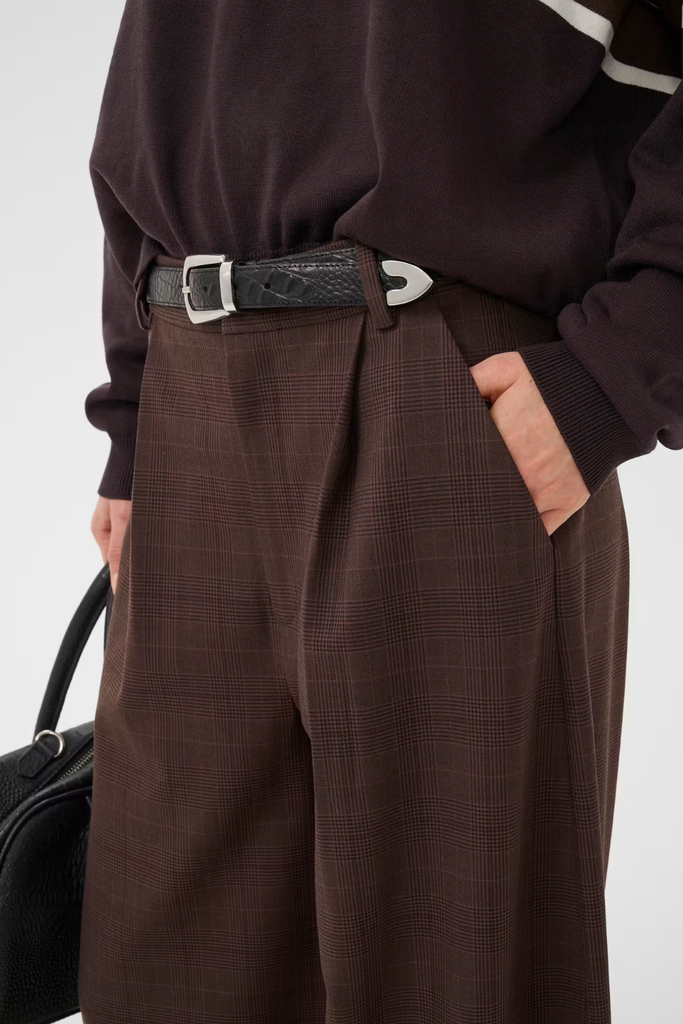 GZlavana HW Pants - Brown Check - Gestuz