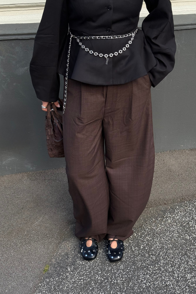 GZlavana HW Pants - Brown Check - Gestuz