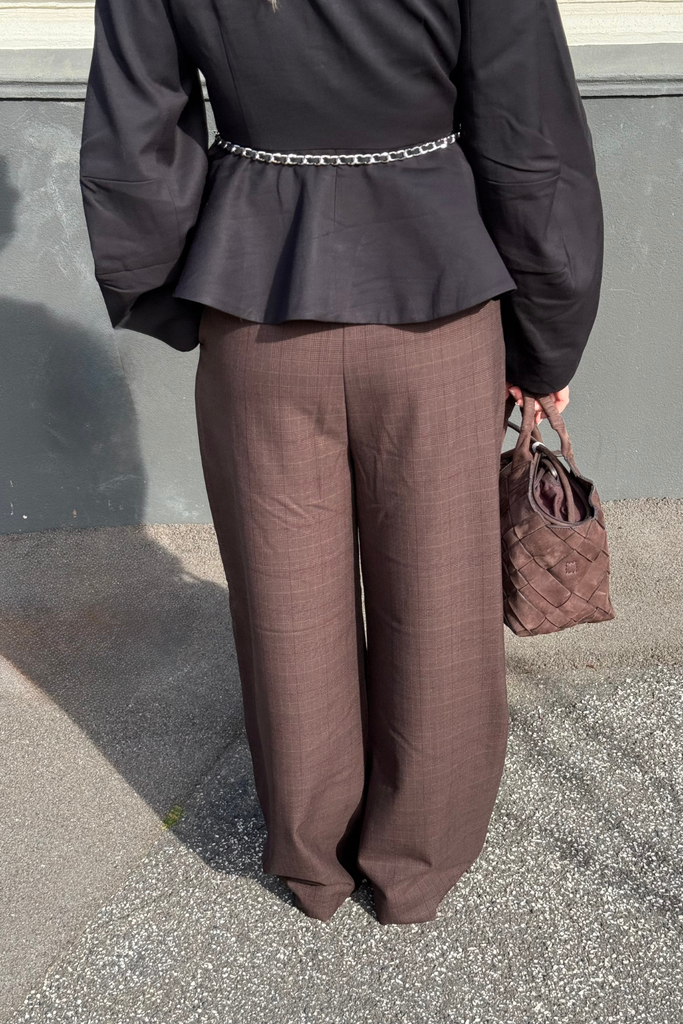 GZlavana HW Pants - Brown Check - Gestuz