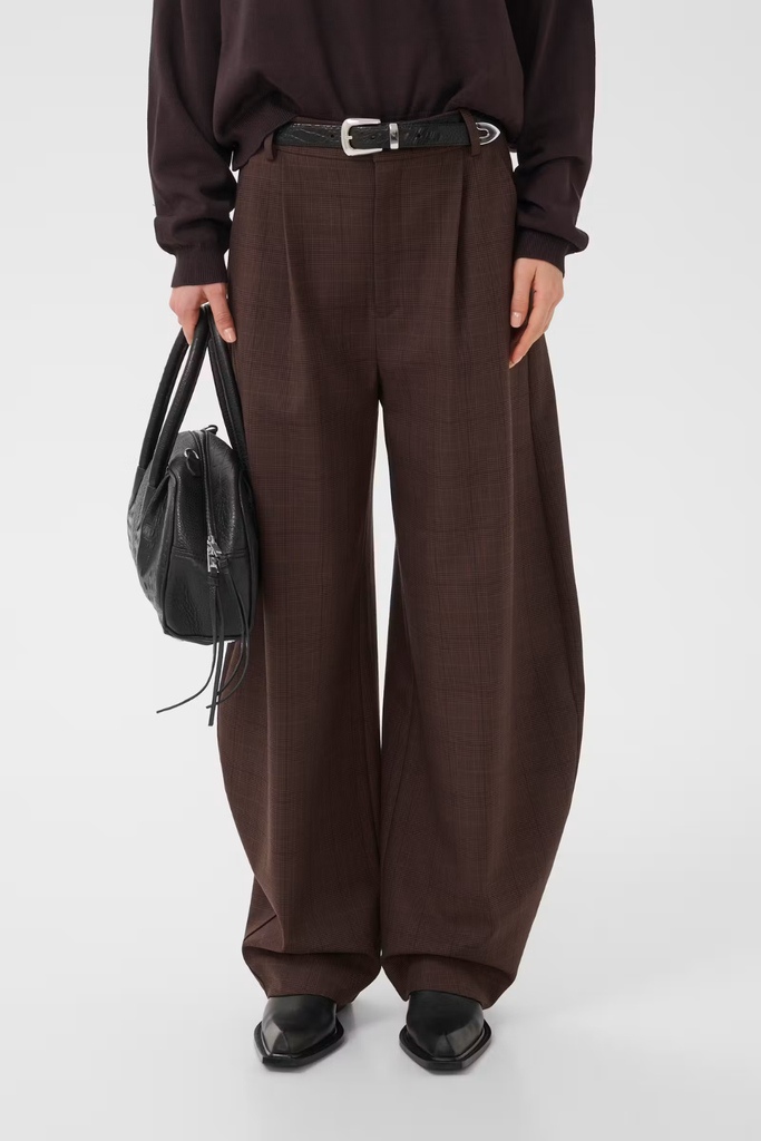 GZlavana HW Pants - Brown Check - Gestuz