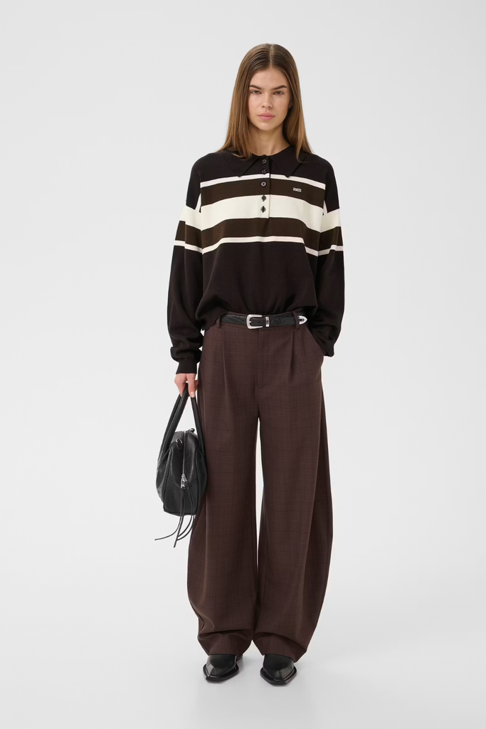GZlavana HW Pants - Brown Check - Gestuz