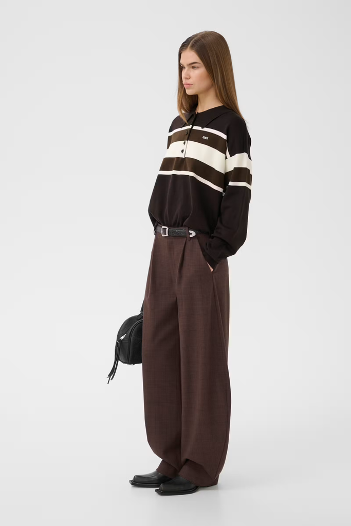 GZlavana HW Pants - Brown Check - Gestuz