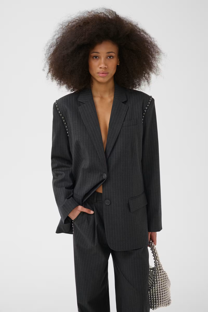 GZlehela Blazer - Dark Grey Pinstripe - Gestuz