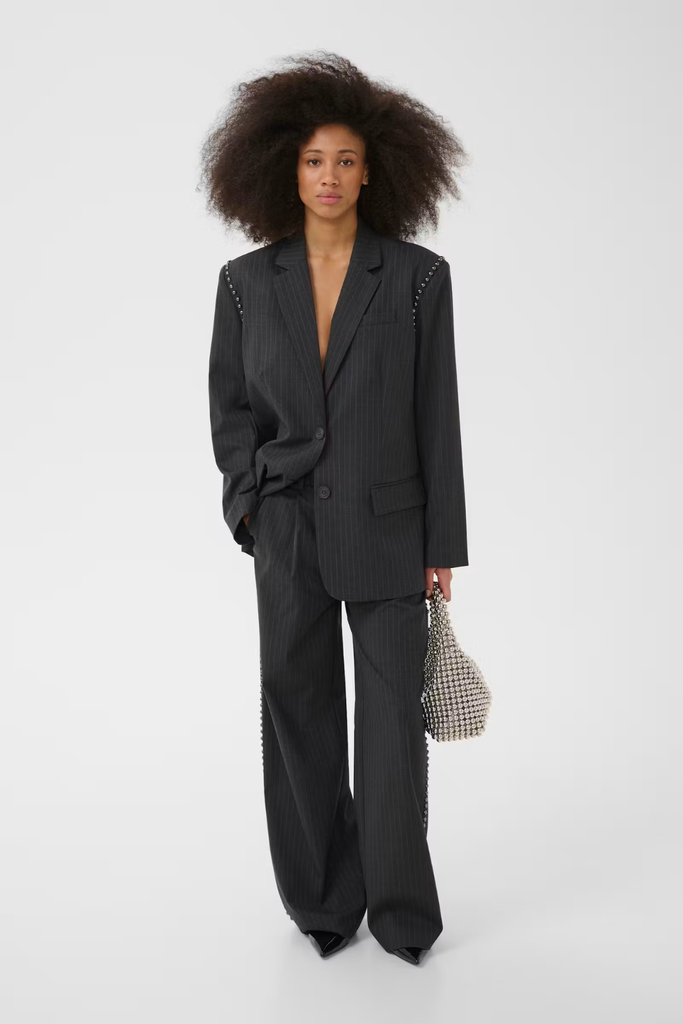 GZlehela Blazer - Dark Grey Pinstripe - Gestuz