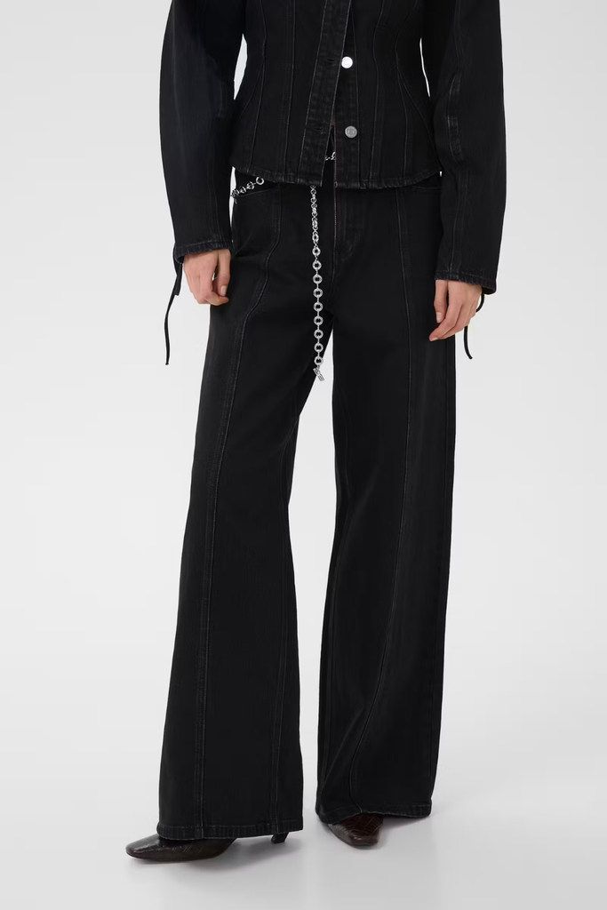 GZnanetta HW Wide Jeans - Dark Grey Washed/Black - Gestuz