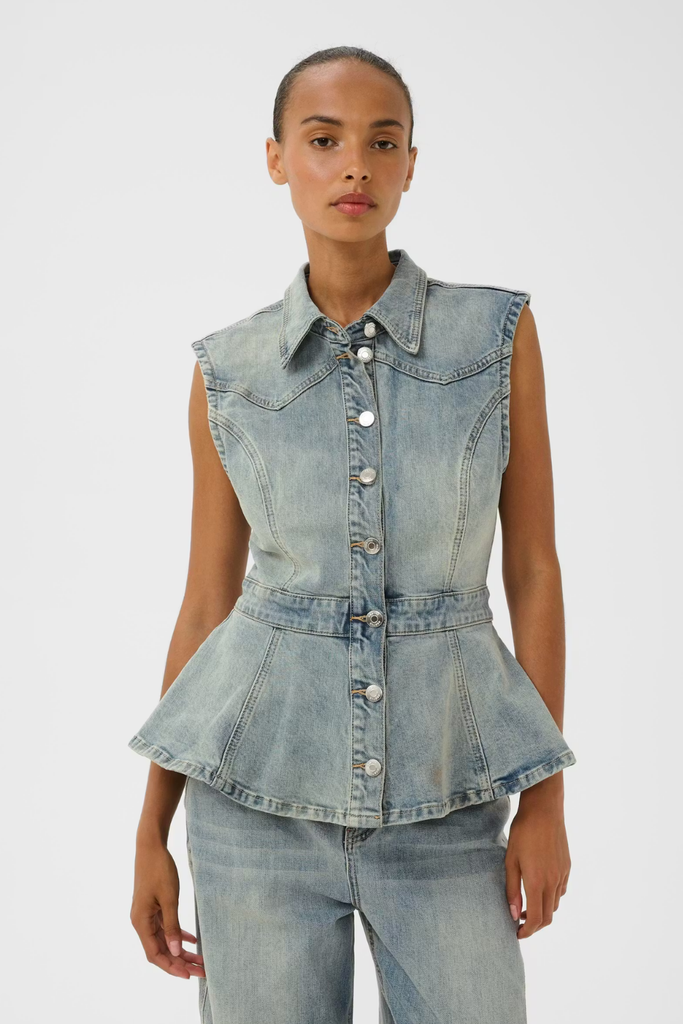 GZnoma SL Shirt - Vintage Mid Blue Wash - Gestuz