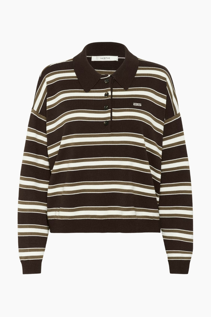 GZpaige Polo Pullover - Molé/Dark Beech/Egret - Gestuz