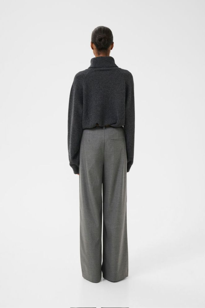 GZpaula MW Wide Pants - Dark Grey Melange - Gestuz