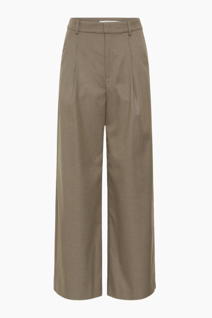 GZpaula MW Wide Pants NOOS - Dark Timberwolf Melange - Gestuz