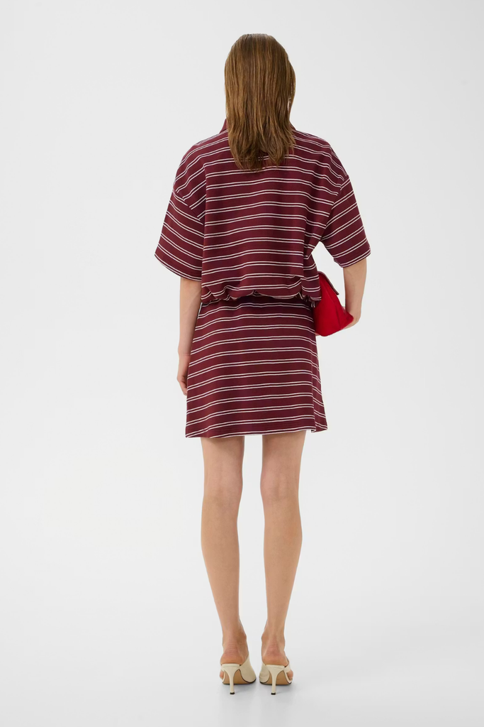 GZpilova Polo Tee - Cabernet Striped - Gestuz