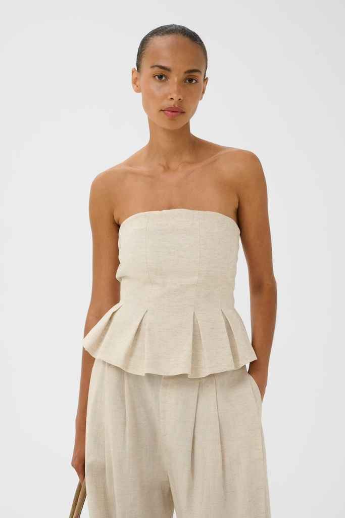 GZriava Corsage - Light Sand Melange/Nature - Gestuz