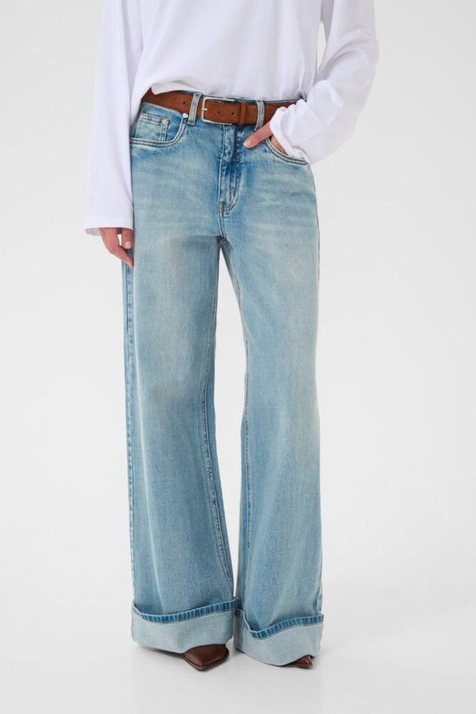GZsara HW Wide Jeans - Washed Blue - Gestuz
