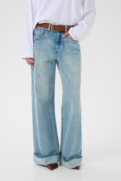 GZsara HW Wide Jeans - Washed Blue - Gestuz