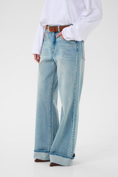GZsara HW Wide Jeans - Washed Blue - Gestuz
