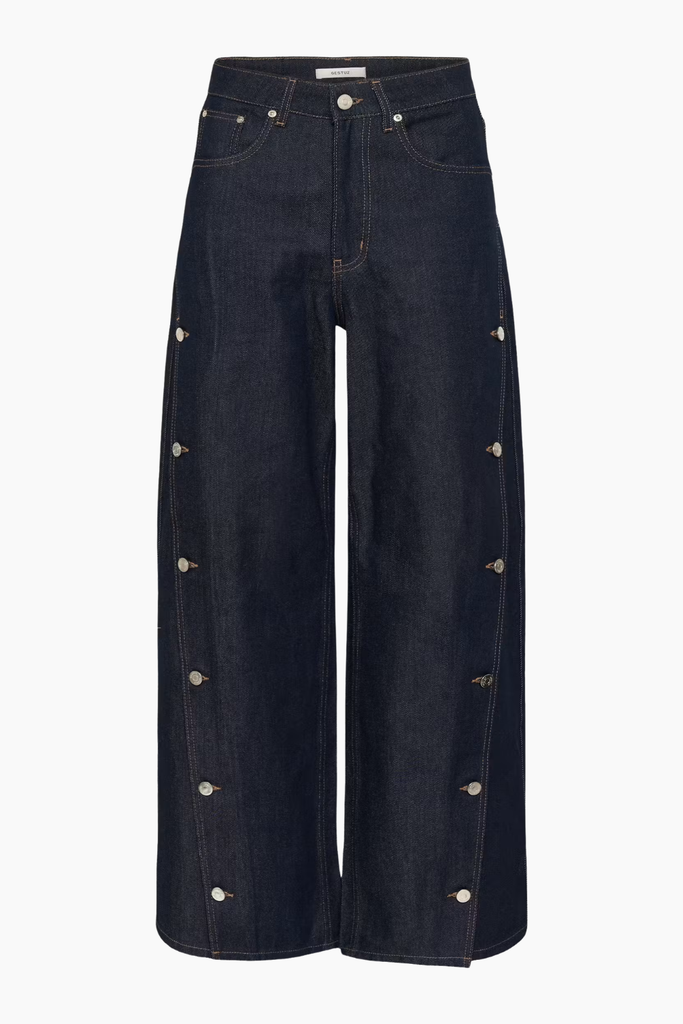 GZthenna HW Wide Jeans - Dark Blue Unwashed - Gestuz