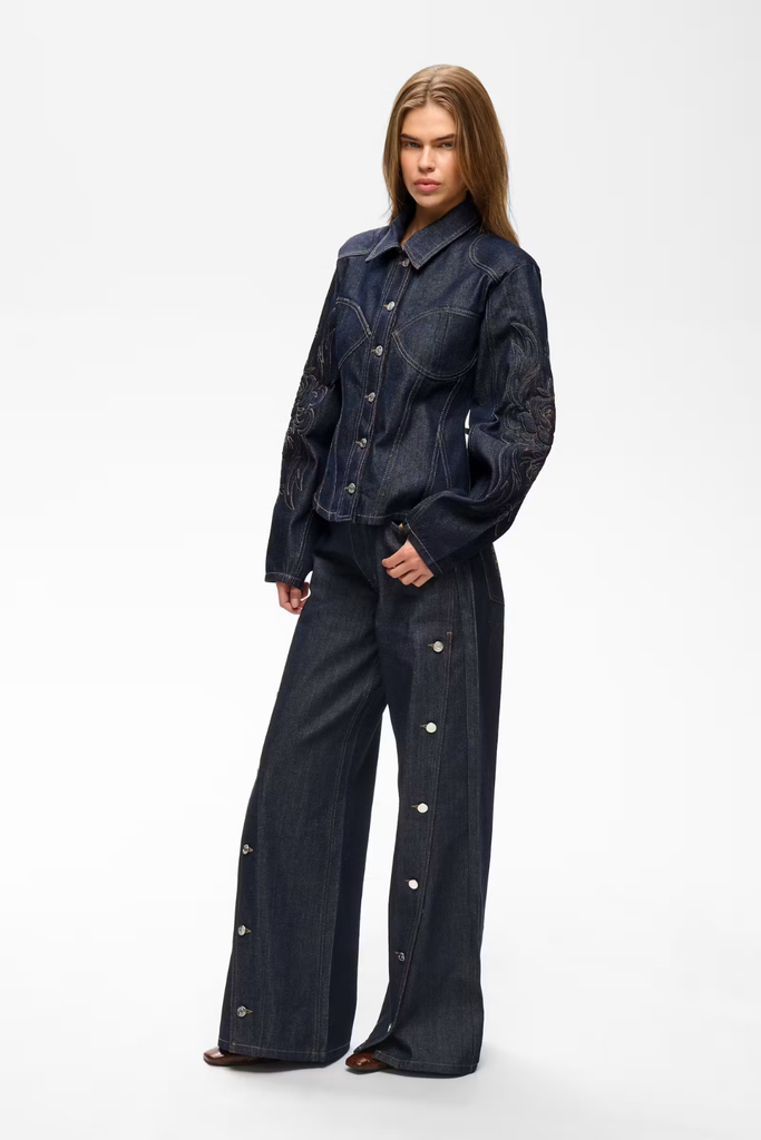 GZthenna HW Wide Jeans - Dark Blue Unwashed - Gestuz