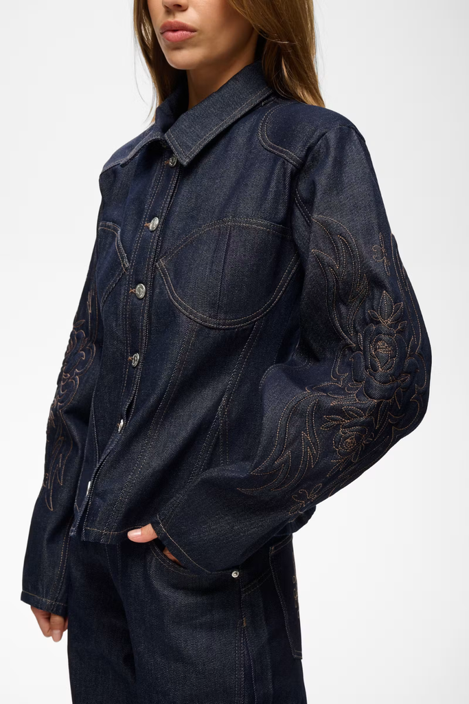 GZthenna Waisted Jacket - Dark Blue Unwashed - Gestuz