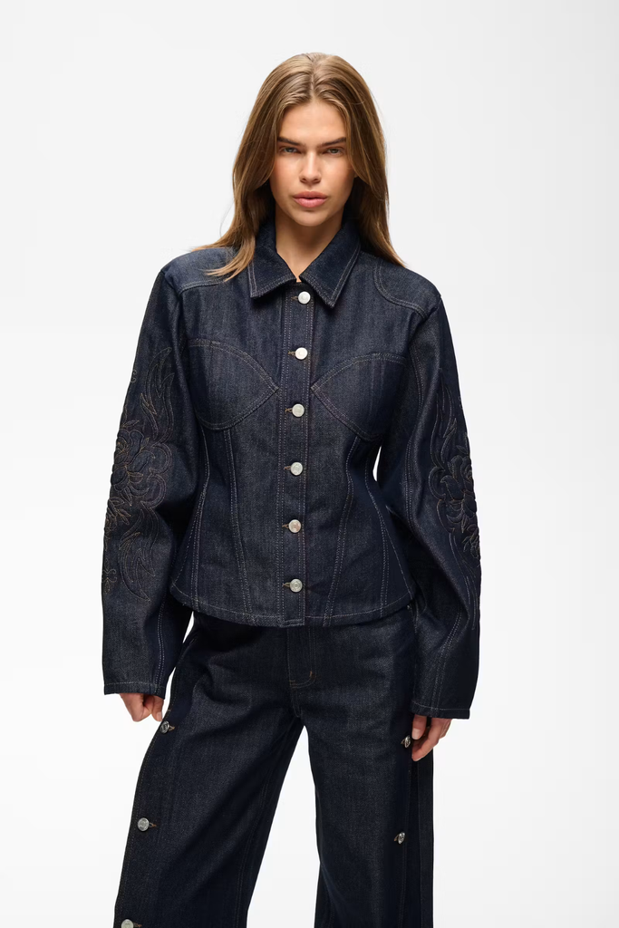 GZthenna Waisted Jacket - Dark Blue Unwashed - Gestuz