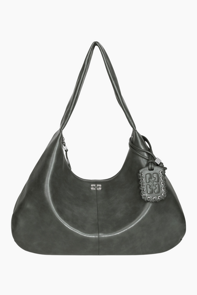 Ganni Bou Bag Hobo XXL A6802 - Steal Grey - GANNI