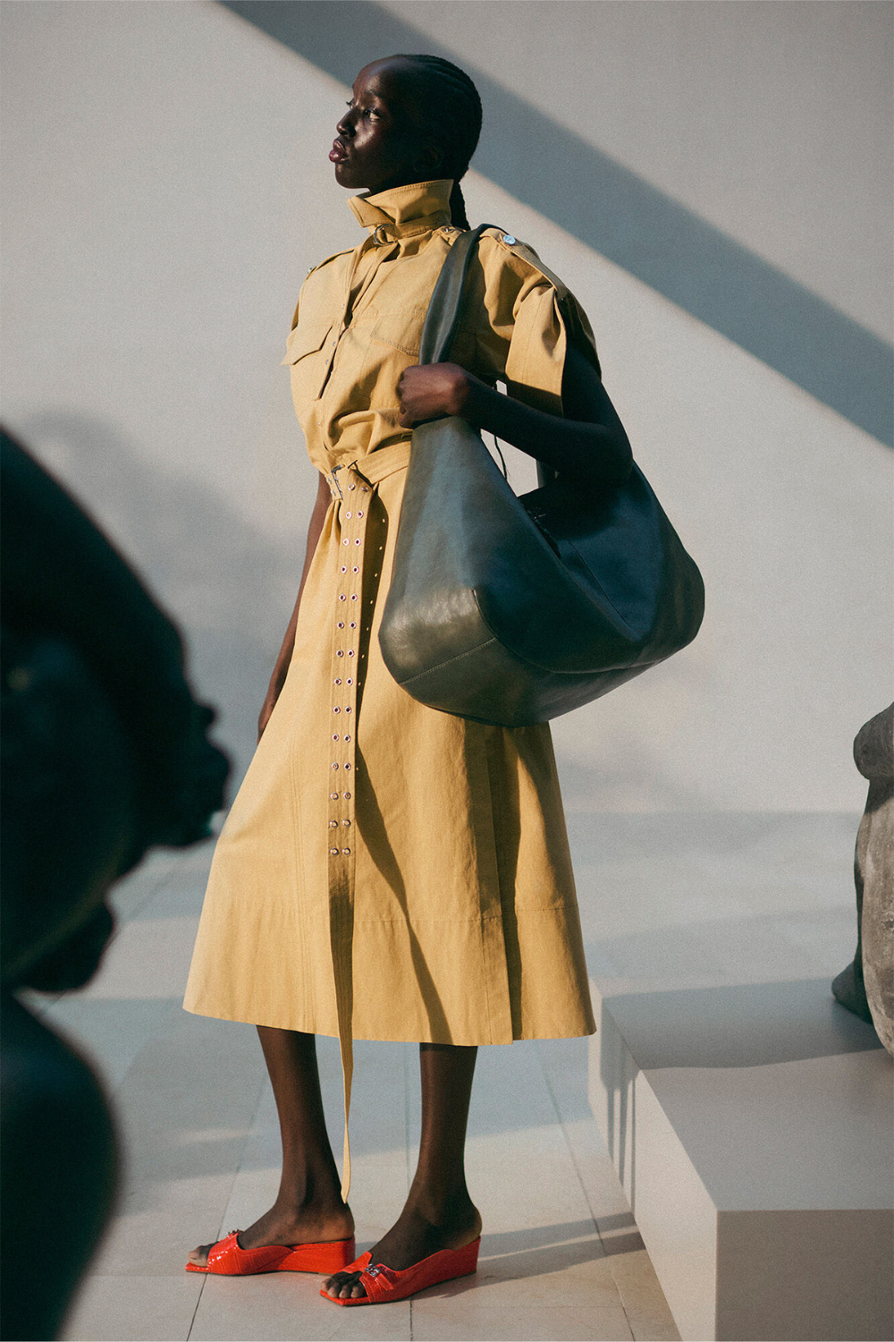 Ganni Bou Bag Hobo XXL A6802 - Steal Grey - GANNI