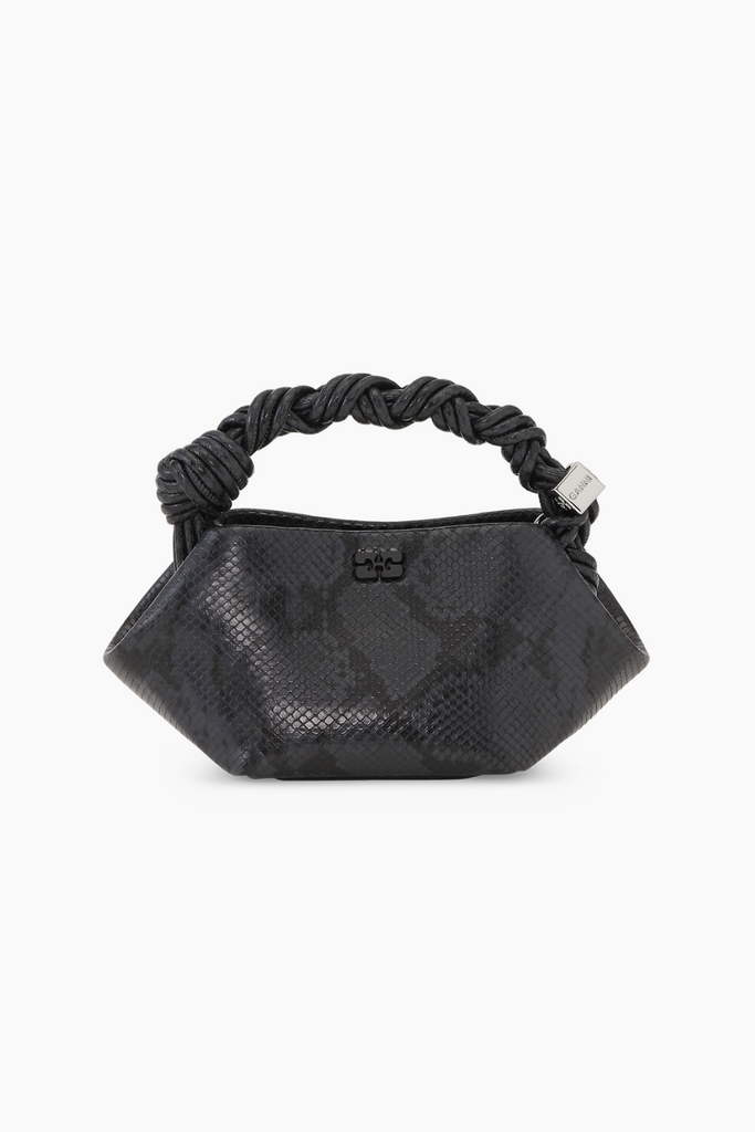 Ganni Bou Bag Mini Snake A7071 - Black Oyster - GANNI
