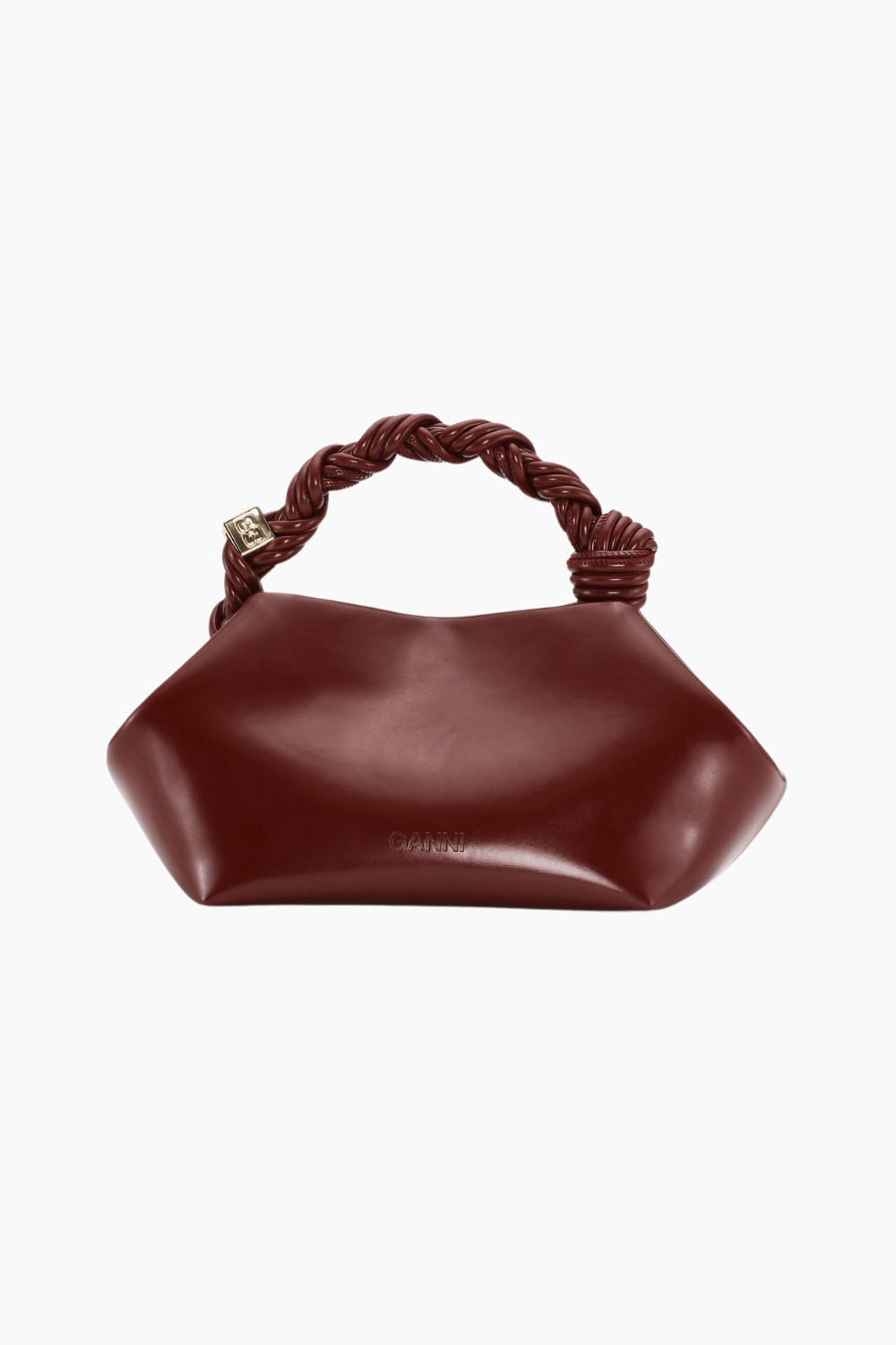 Ganni Bou Bag Small Patent Oleatex A6496 - Burgundy - GANNI-1
