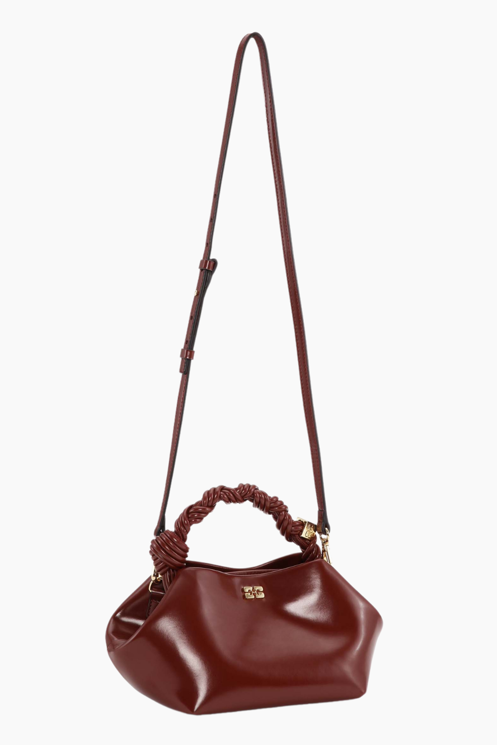 Ganni Bou Bag Small Patent Oleatex A6496 - Burgundy - GANNI-2